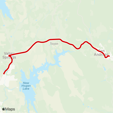 Calaveras Connect Red Line map