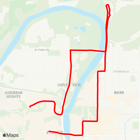 CAMBUS 31f Red Route Football Archived 8 / 25 / 2025 map