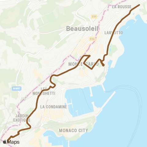 Compagnie des autobus de Monaco Hôpital - Larvotto map