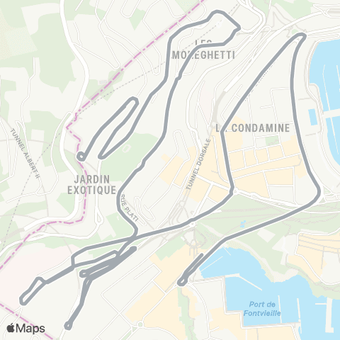 Compagnie des autobus de Monaco Fontvieille - Hector Otto map