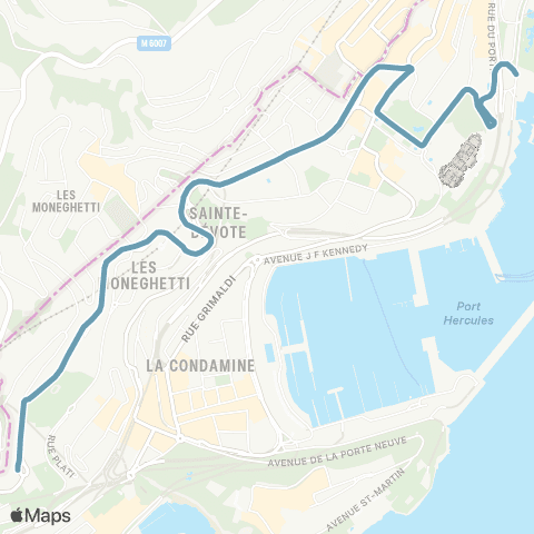 Compagnie des autobus de Monaco Jardin exotique - Portier map