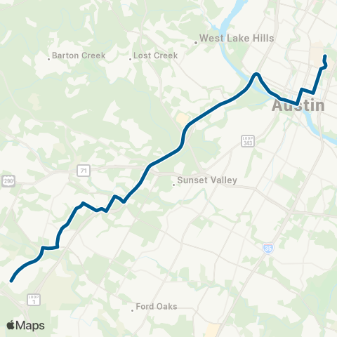 CapMetro South Mopac Flyer map