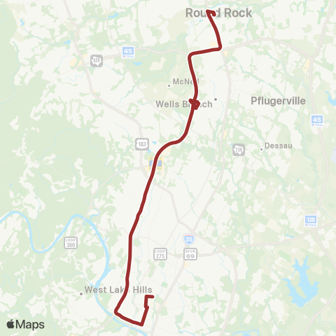 CapMetro North Mopac Express map