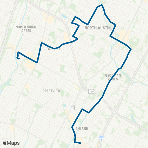 CapMetro Georgian / Ohlen map