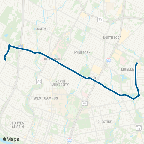 CapMetro 335 35th / 38th map