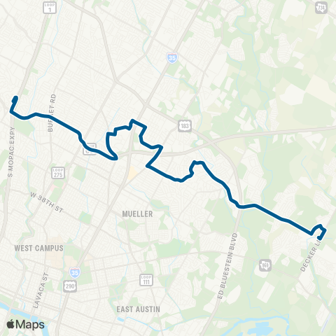 CapMetro Koenig / Colony Park map