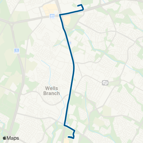CapMetro Round Rock Tech Ridge Limited map
