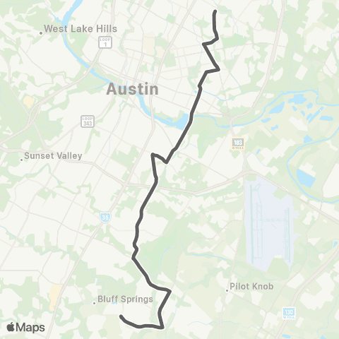 CapMetro Pleasant Valley map