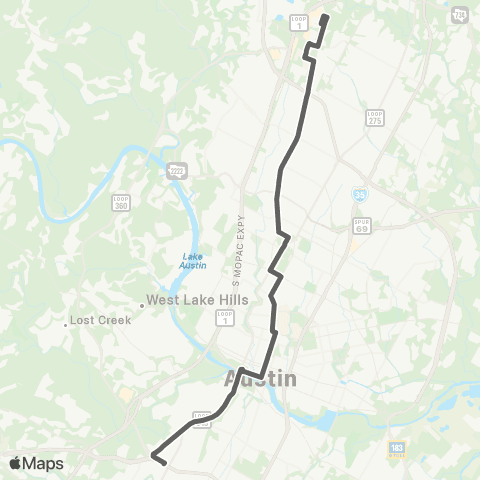 CapMetro Burnet / S Lamar map