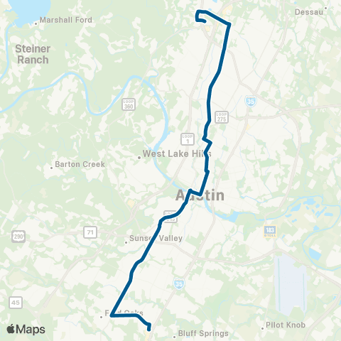 CapMetro Burnet / Manchaca map
