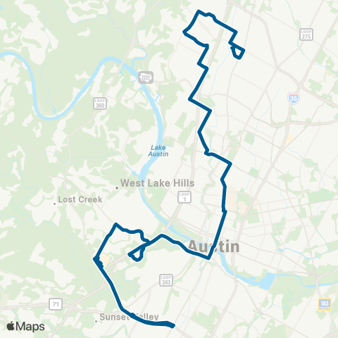 CapMetro Barton Creek / Bull Creek map