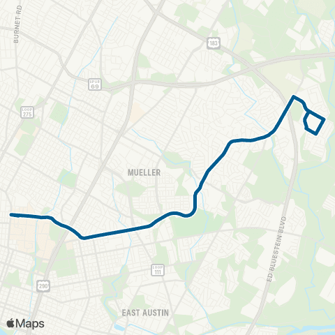 CapMetro Manor Road map