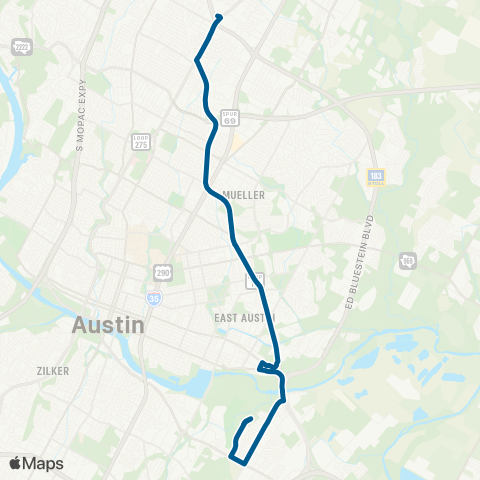 CapMetro Airport Blvd map