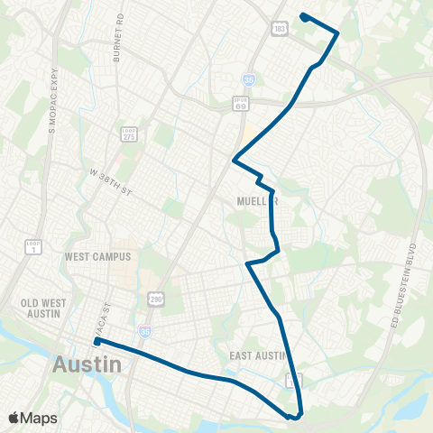 CapMetro Night Owl 7th Street / Cameron map