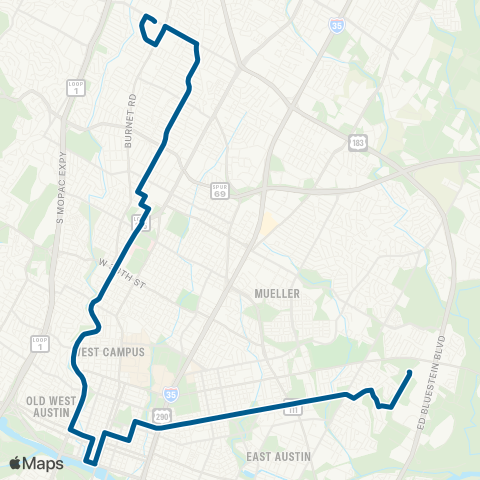 CapMetro Woodrow / Lamar map