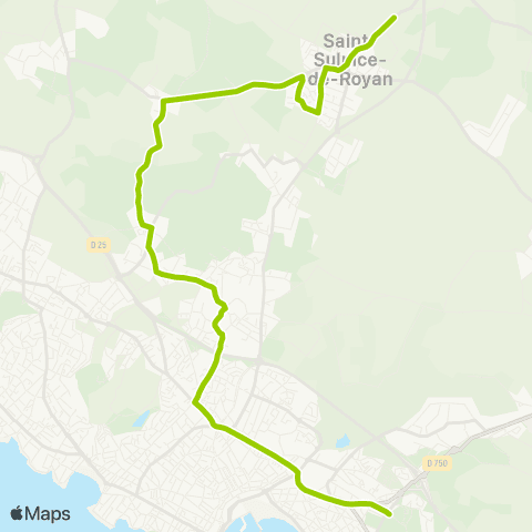 Cara'bus - Scolaire St Sulpice > Royan - Cordouan map