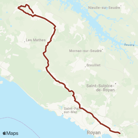 Cara'bus - Scolaire Arvert <> Royan - Cordouan map
