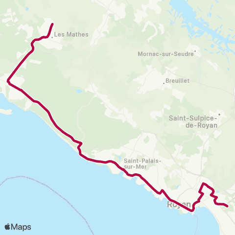 Cara'bus - Scolaire Arvert Dirée <> Royan - Cordouan map
