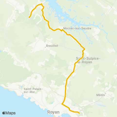 Cara'bus - Scolaire Chaillevette <> Royan - Cordouan map