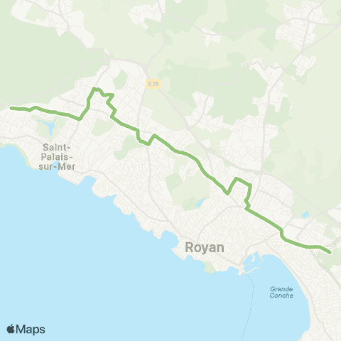 Cara'bus - Scolaire St-Palais-sur-Mer <> Royan Cordouan map
