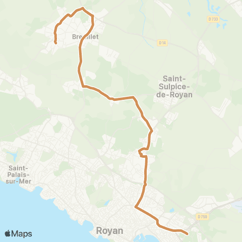 Cara'bus - Scolaire Breuillet <> Royan - Cordouan map