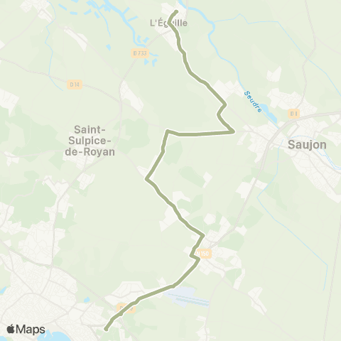 Cara'bus - Scolaire L'Éguille <> Royan - Cordouan map