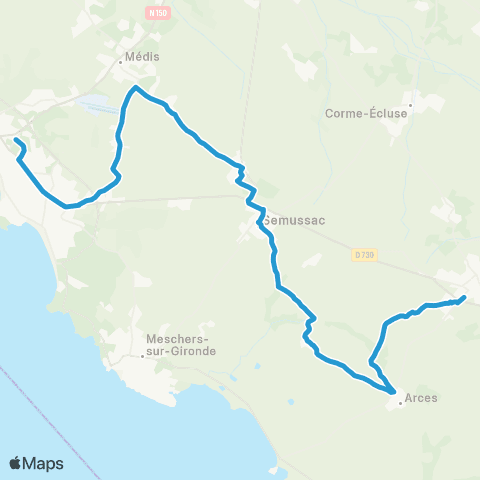 Cara'bus - Scolaire Grézac <> Royan - Cordouan map
