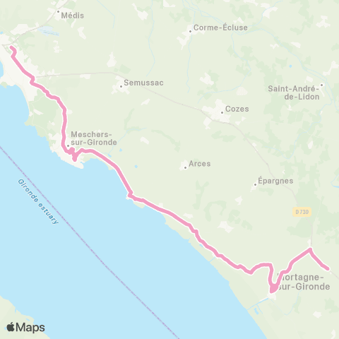 Cara'bus - Scolaire Cozes Garde <> Royan - Cordouan map