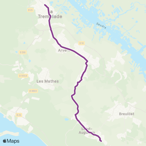Cara'bus - Scolaire St-Augustin <> la Tremblade map