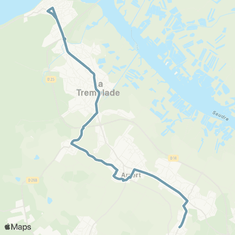 Cara'bus - Scolaire Étaules - Pirouette <> la Tremblade map
