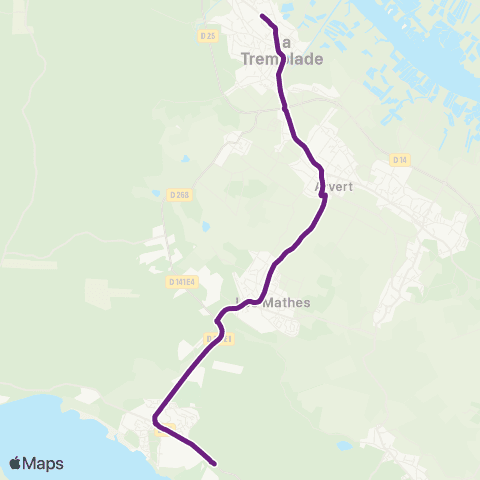 Cara'bus - Scolaire La Palmyre <> la Tremblade map