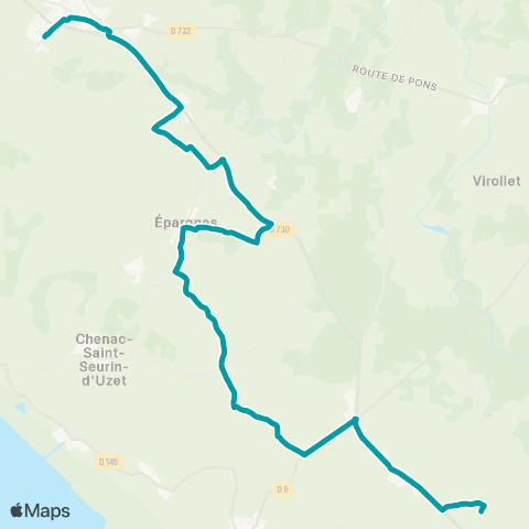 Cara'bus - Scolaire Boutenac <> Cozes map