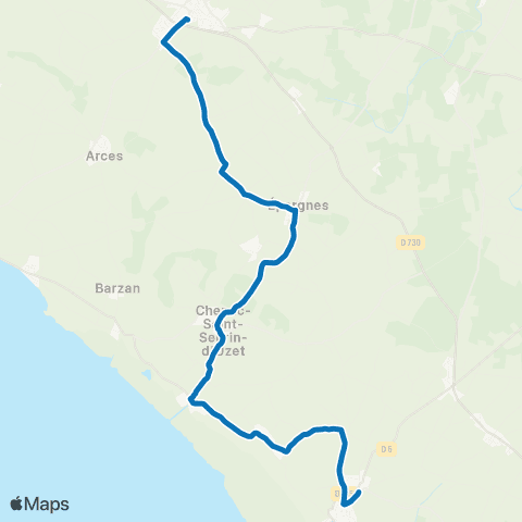 Cara'bus - Scolaire Mortagne <> Cozes map