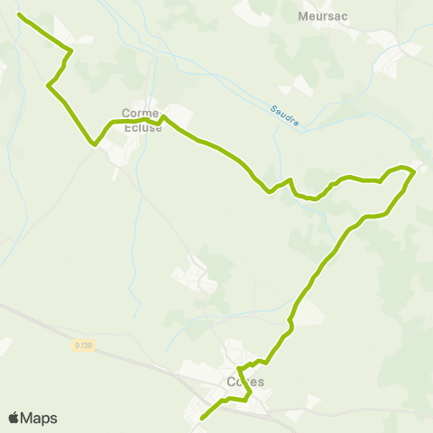 Cara'bus - Scolaire Corme Écluse <> Cozes map