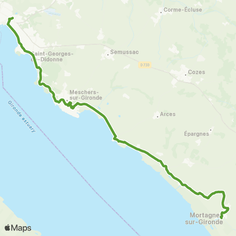 Cara'bus Royan <> Talmont < > Mortagne-s/-Gironde map