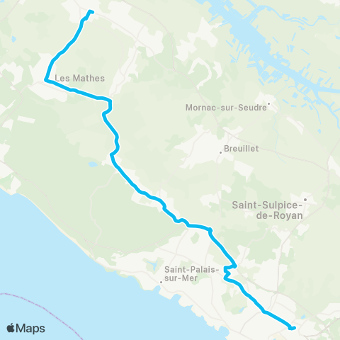 Cara'bus Les Mathes Église <> Royan map
