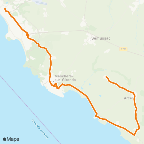 Cara'bus Meschers - la Longée <> Royan - Gare map