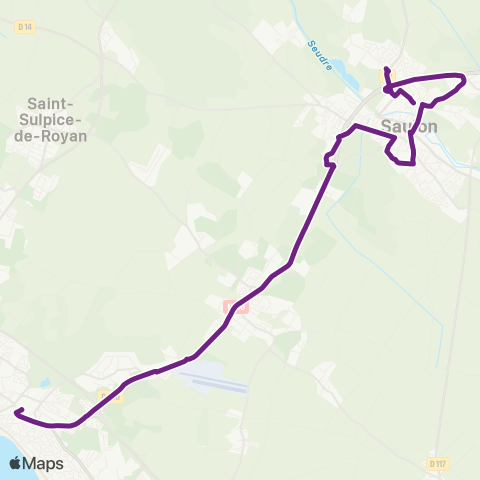 Cara'bus Saujon - Richelieu <> Royan - Gare map