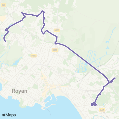 Cara'bus Navette Dunant > Ste Marie > Zola > Cordouan via Chatelard map