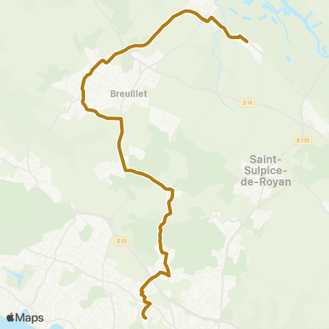 Cara'bus Breuillet <> Royan - Dunant map