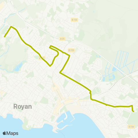 Cara'bus St-Sulpice <> Royan - Dunant map