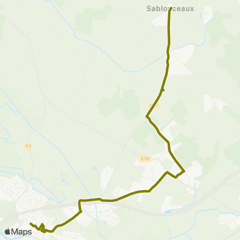 Cara'bus Sablonceaux <> Saujon map