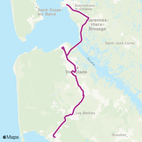 Cara'bus Les Mathes <> Bourcefranc map