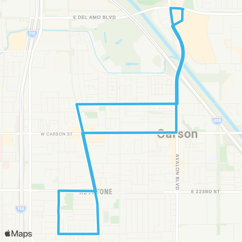 Carson Transport Carson Circuit Route B map