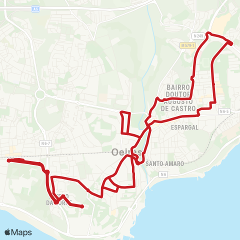 Carris Metropolitana Carcavelos (Estação) | Circular via Oeiras Parque map