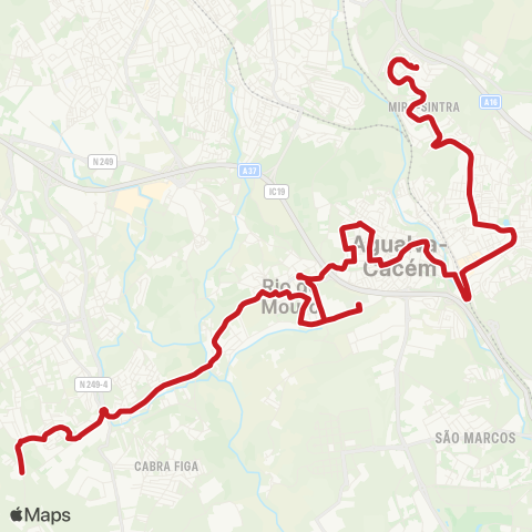 Carris Metropolitana Bairro Da Felosa - Mira Sintra (Mercado) via Cemitério map