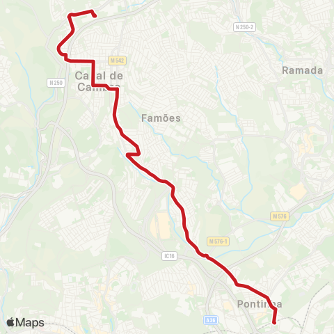 Carris Metropolitana Caneças (Esc. Secundária) - Pontinha (Metro) map