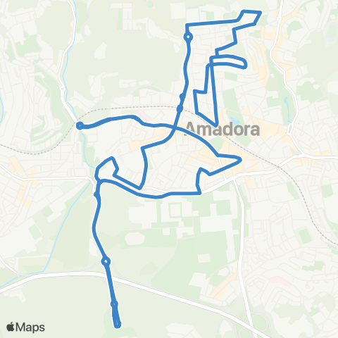 Carris Metropolitana Amadora (Hospital) via Mina E Venteira | Circular map