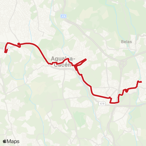 Carris Metropolitana Alto Do Forte (Alegro Sintra) - Queluz - Belas (Estação) map