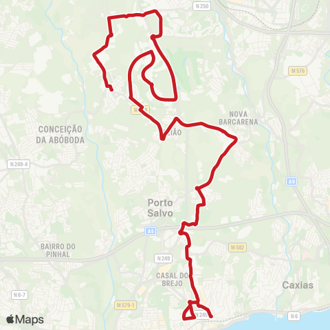 Carris Metropolitana Paço De Arcos (Estação Norte) - Talaíde (Igreja) map